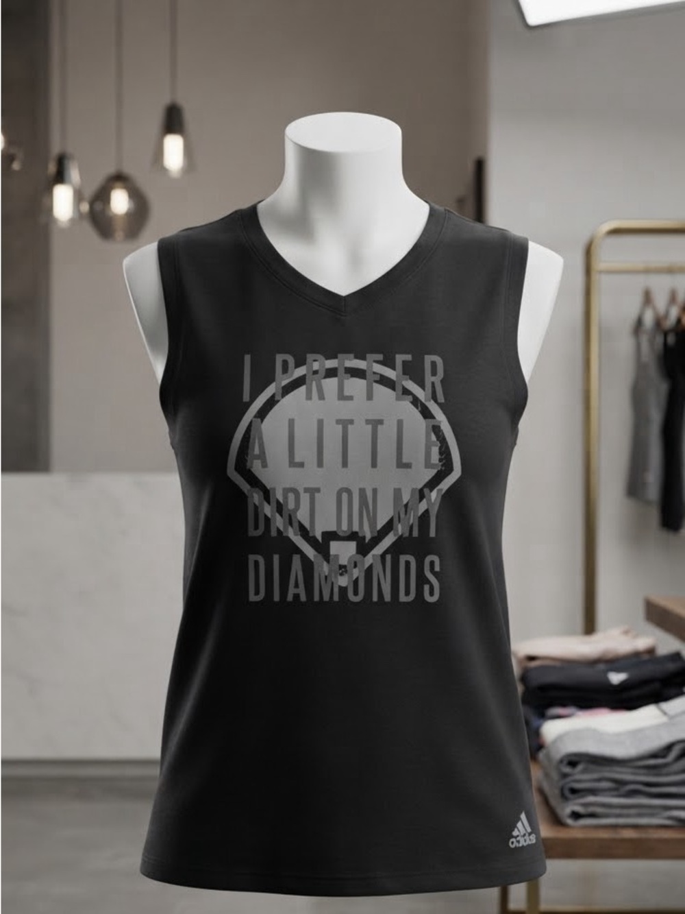 adidas Climalite “Little Dirt on My Diamonds" Baseball/Softball Tee Black
Size L